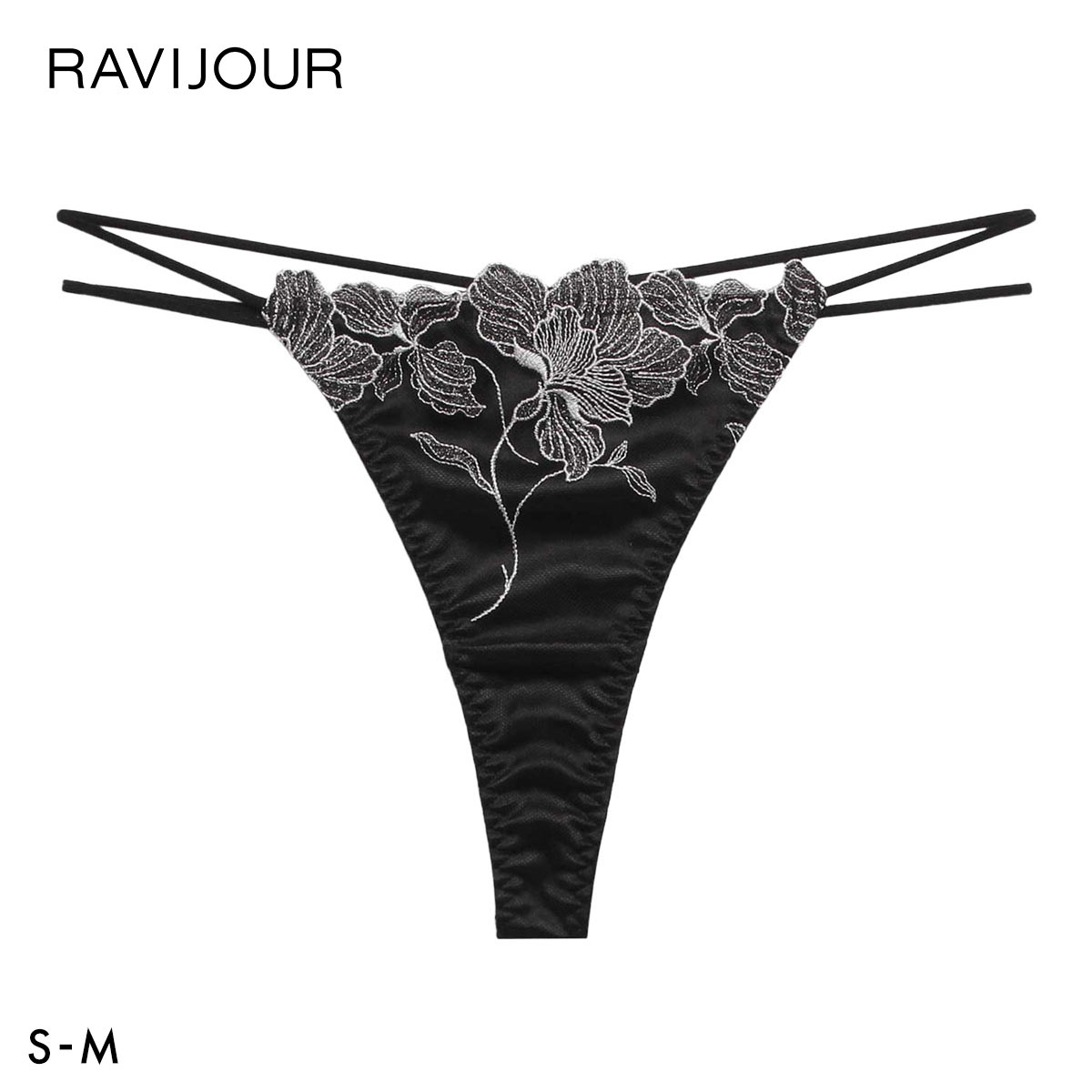 ラヴィジュール ラナルミエル ストレッチレース Tバックショーツ SM セクシー バックレース 透け RAVIJOUR(BK-ブラック-S)