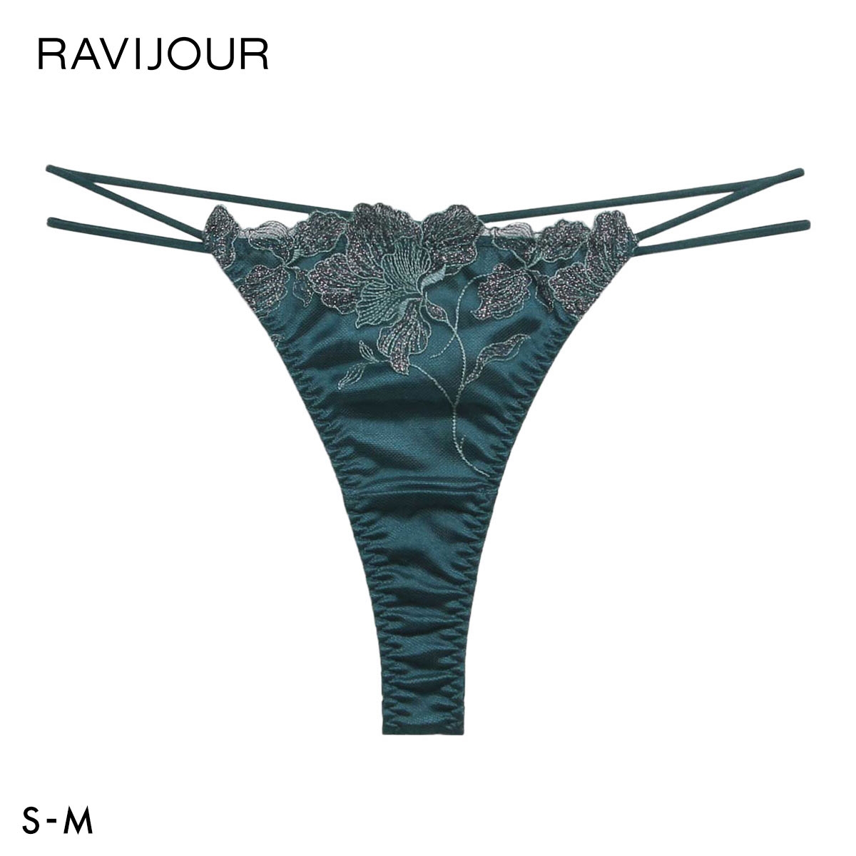 ラヴィジュール ラナルミエル ストレッチレース Tバックショーツ SM セクシー バックレース 透け RAVIJOUR(GR-グリーン-S)