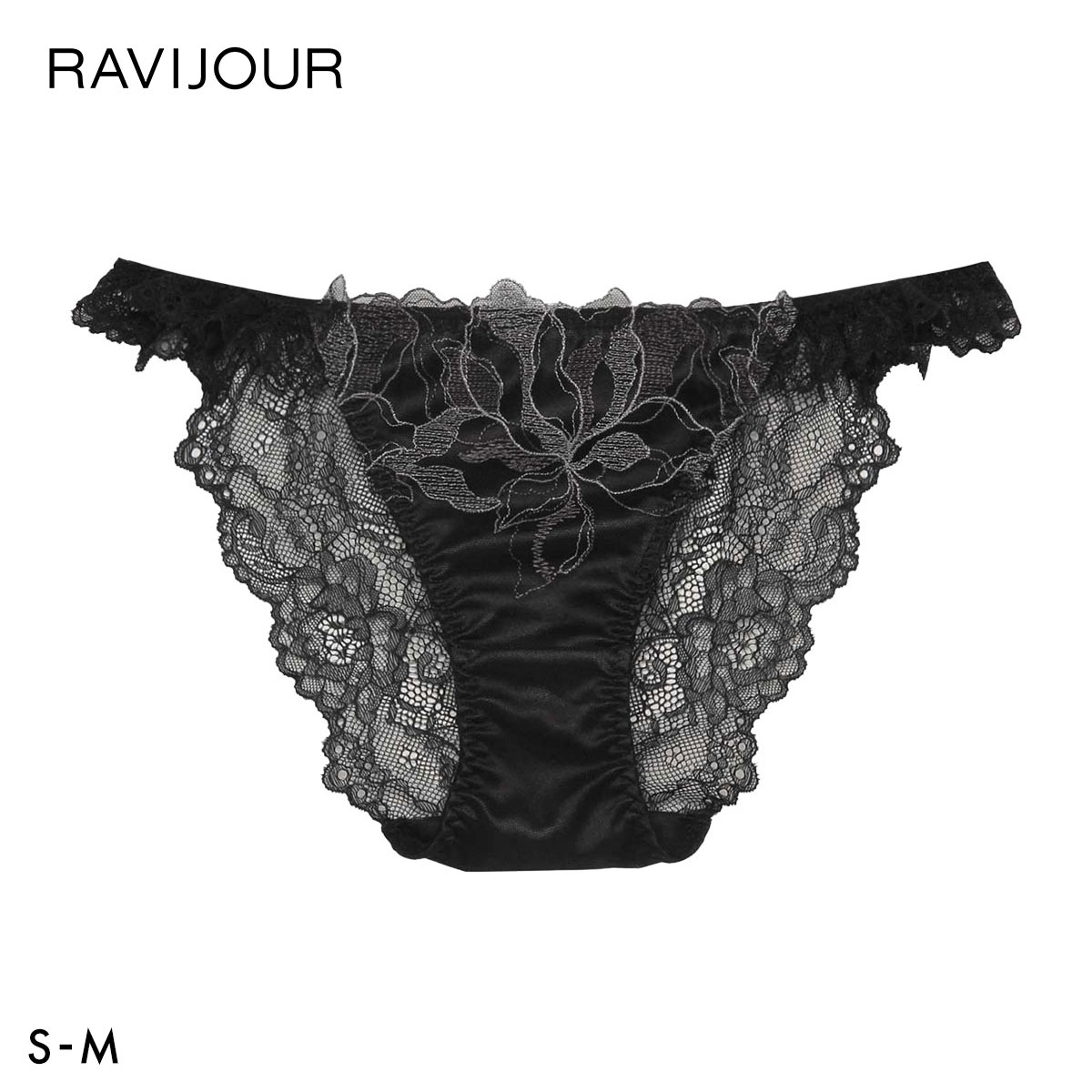 ラヴィジュール ミュレナ ストレッチレース ノーマルショーツ SM セクシー バックレース 透け RAVIJOUR(BK-ブラック-S)