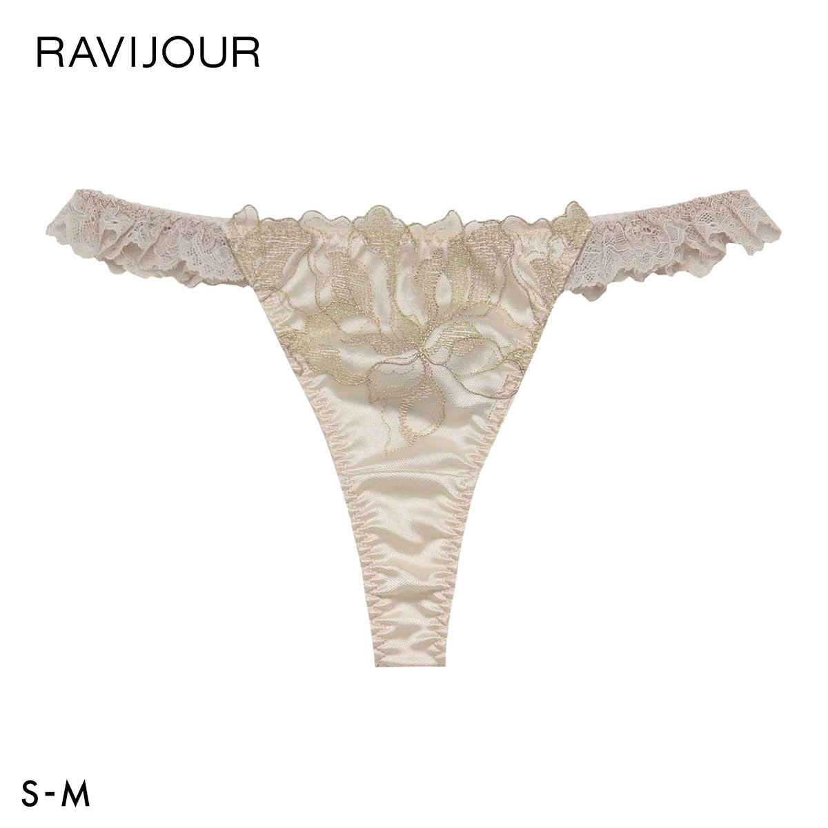 ラヴィジュール ミュレナ ストレッチレース Tバックショーツ SM セクシー バックレース 透け RAVIJOUR(BE-ベージュ-S)