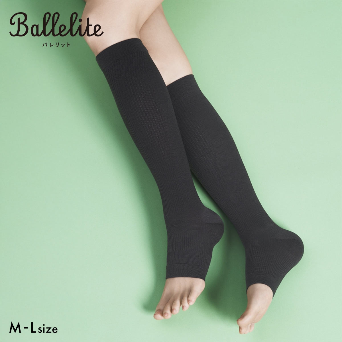 バレリット 着圧キュアソックス Ballelite(CGY-チャコールグレー-M)