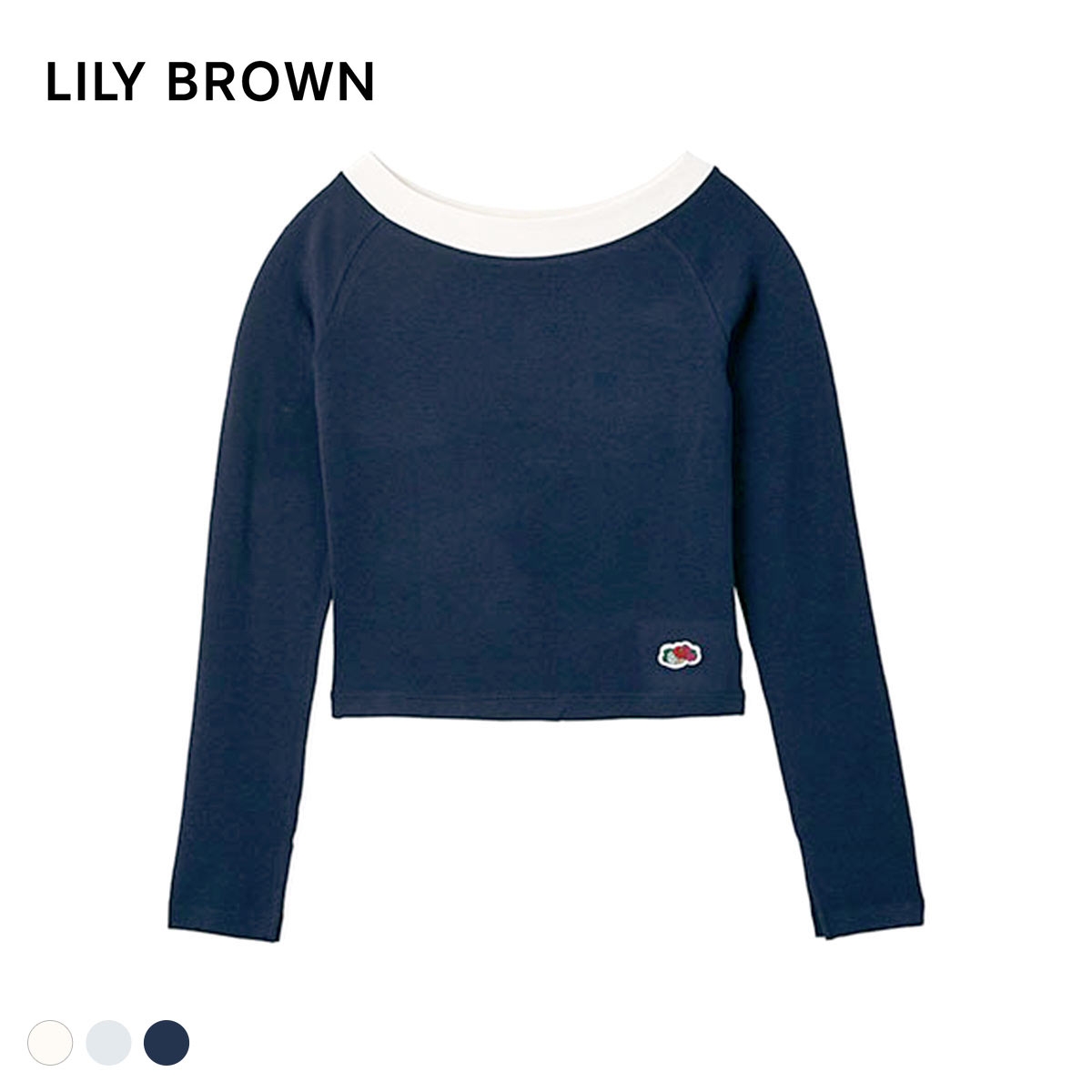 リリーブラウン ランジェリー LILY BROWN Lingerie×FRUIT OF THE LOOM 2wayオフショルダートップス(NV-ネイビー-Free)