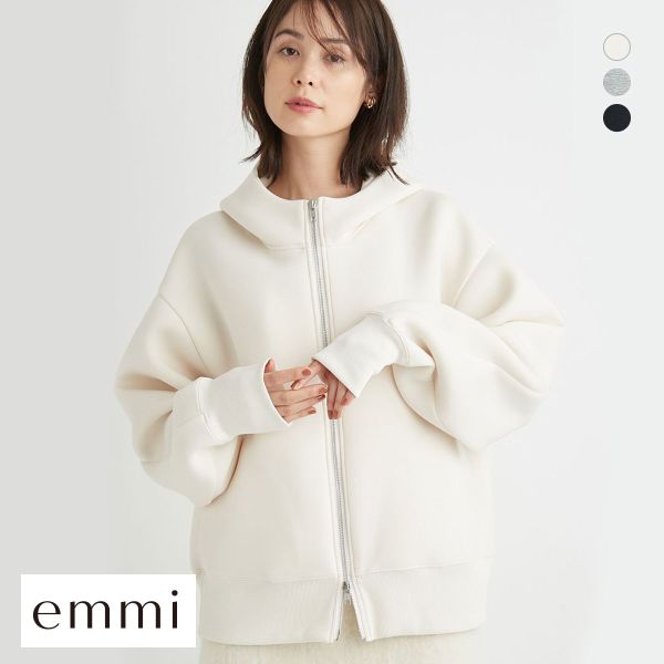 エミ ジップアップダンボールフーディー emmi