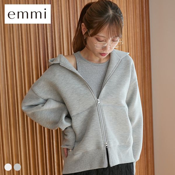 エミ ダンボールジップアップフーディー emmi