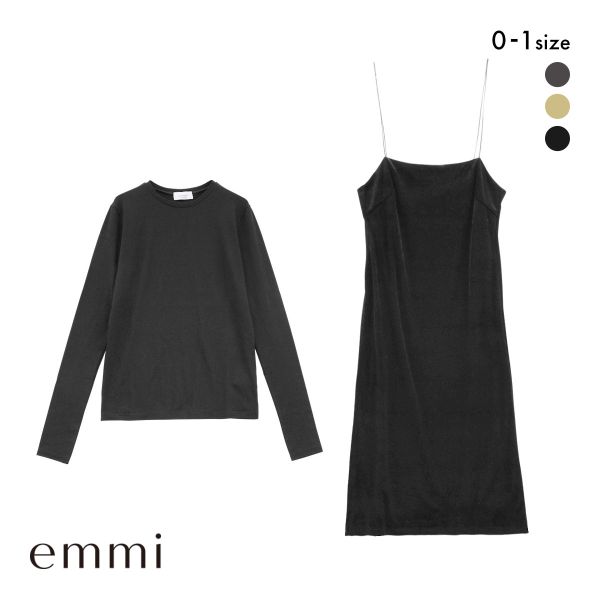 エミ ロンT付きベロアキャミワンピース emmi