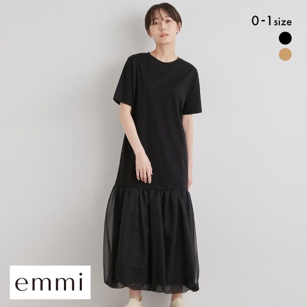 エミ 裾バルーンＴシャツワンピース emmi
