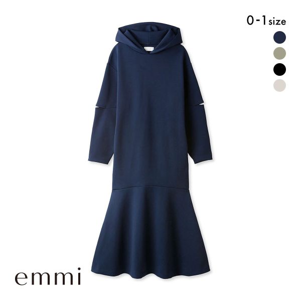 エミ フーディーカットワンピース 長袖 emmi