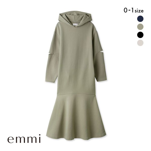エミ フーディーカットワンピース 長袖 emmi