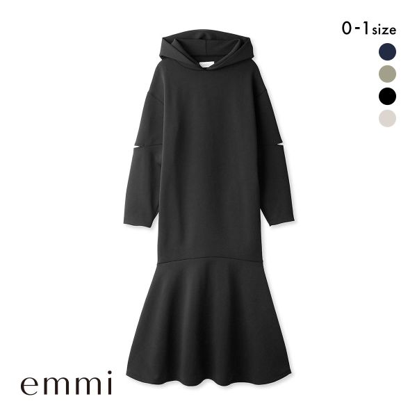 エミ フーディーカットワンピース 長袖 emmi