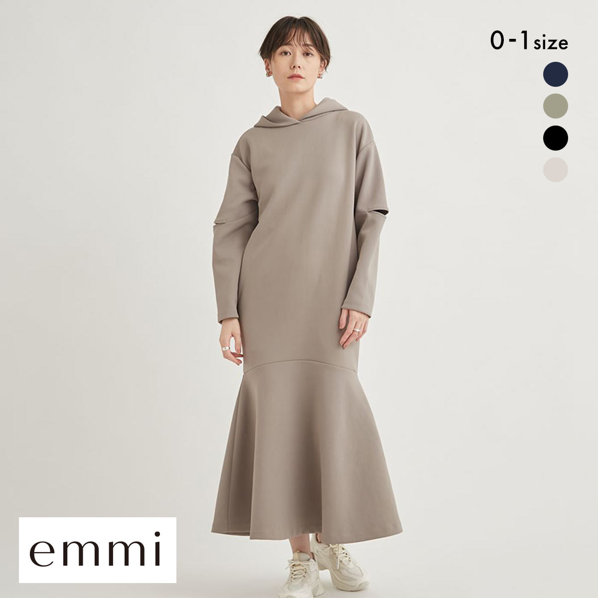 エミ フーディーカットワンピース 長袖 emmi