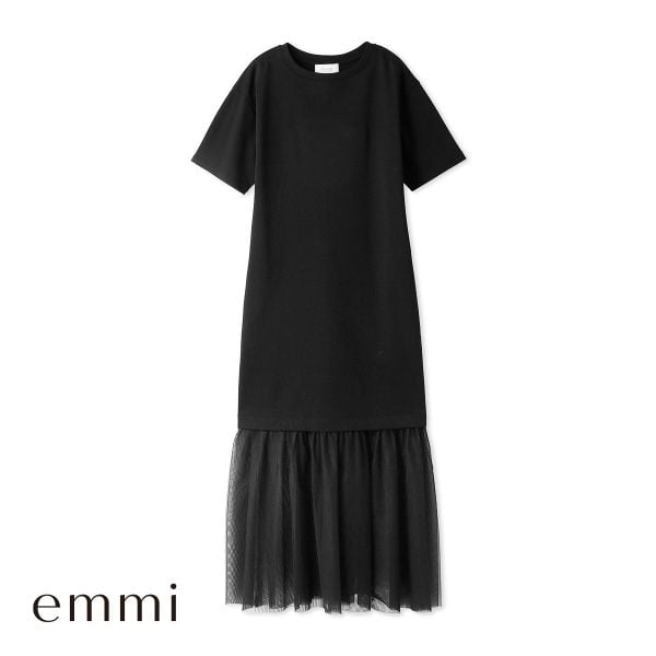 エミ オーガニックコットンドッキングTシャツワンピース emmi