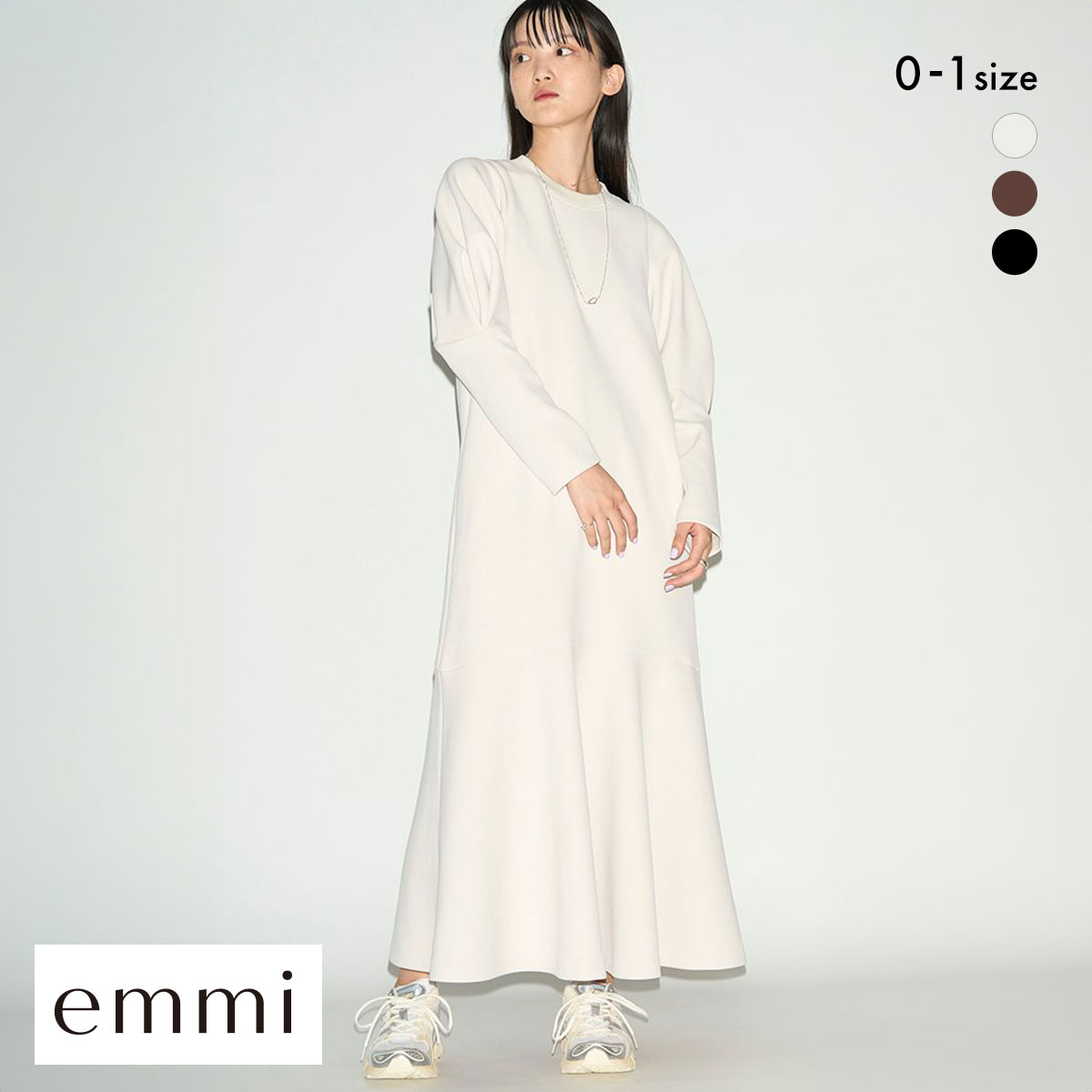 エミ ダンボールボリュームスリーブワンピース emmi(LBE-薄ベージュ-0)