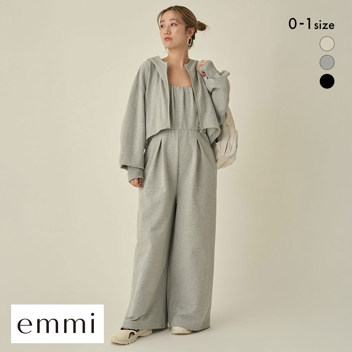 エミ パーカー×ベアオールインワンセット emmi(GY-グレー-0)
