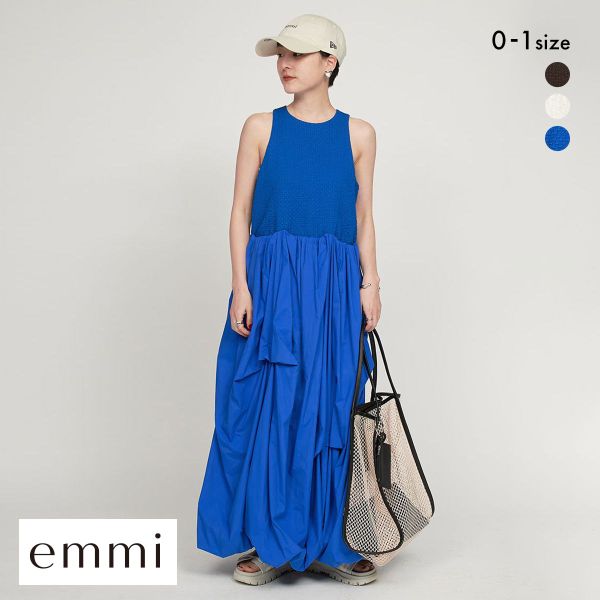 エミ 膨れジャガードカットドッキングワンピース emmi