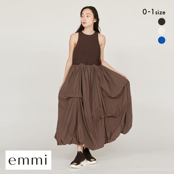 エミ 膨れジャガードカットドッキングワンピース emmi