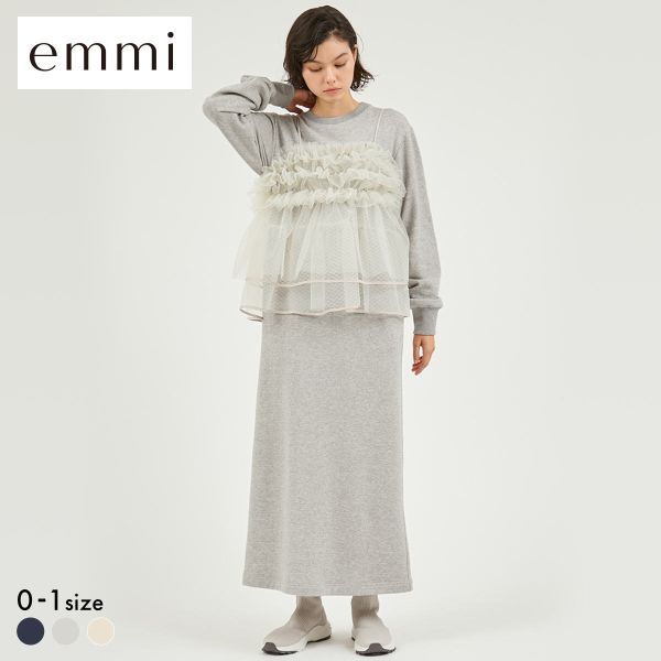 エミ セットアイテム チュールビスチェ×裏毛ワンピースセット emmi
