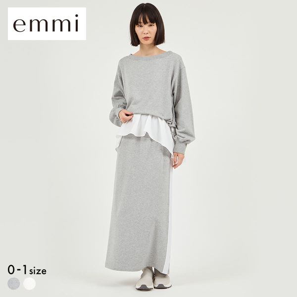 エミ NEW YEARS SPECIAL ITEM 布帛ドッキング裏毛セットアップ emmi