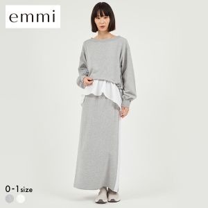 エミ NEW YEARS SPECIAL ITEM 布帛ドッキング裏毛セットアップ emmi