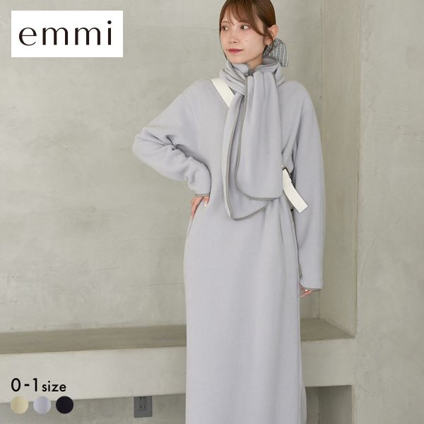 エミ セットアイテム eco ストール付きフリースワンピース emmi