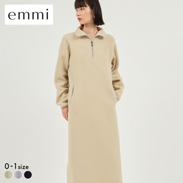 エミ セットアイテム eco ストール付きフリースワンピース emmi