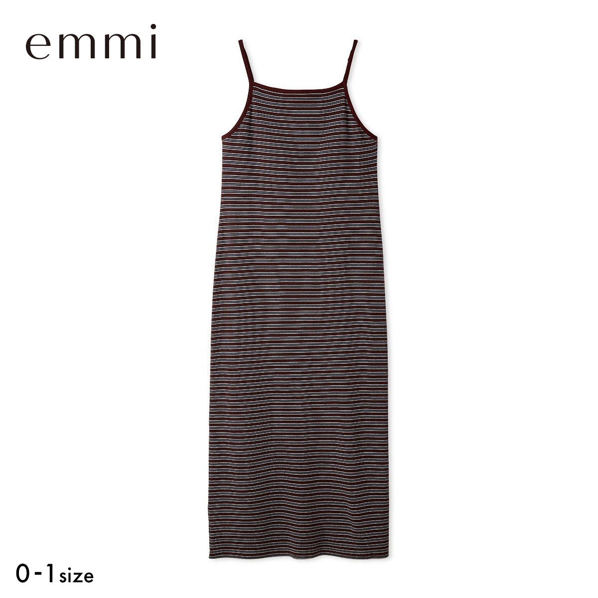 エミ emmiロゴカップ付きパイルワンピース emmi(BUR-バーガンディ-0)