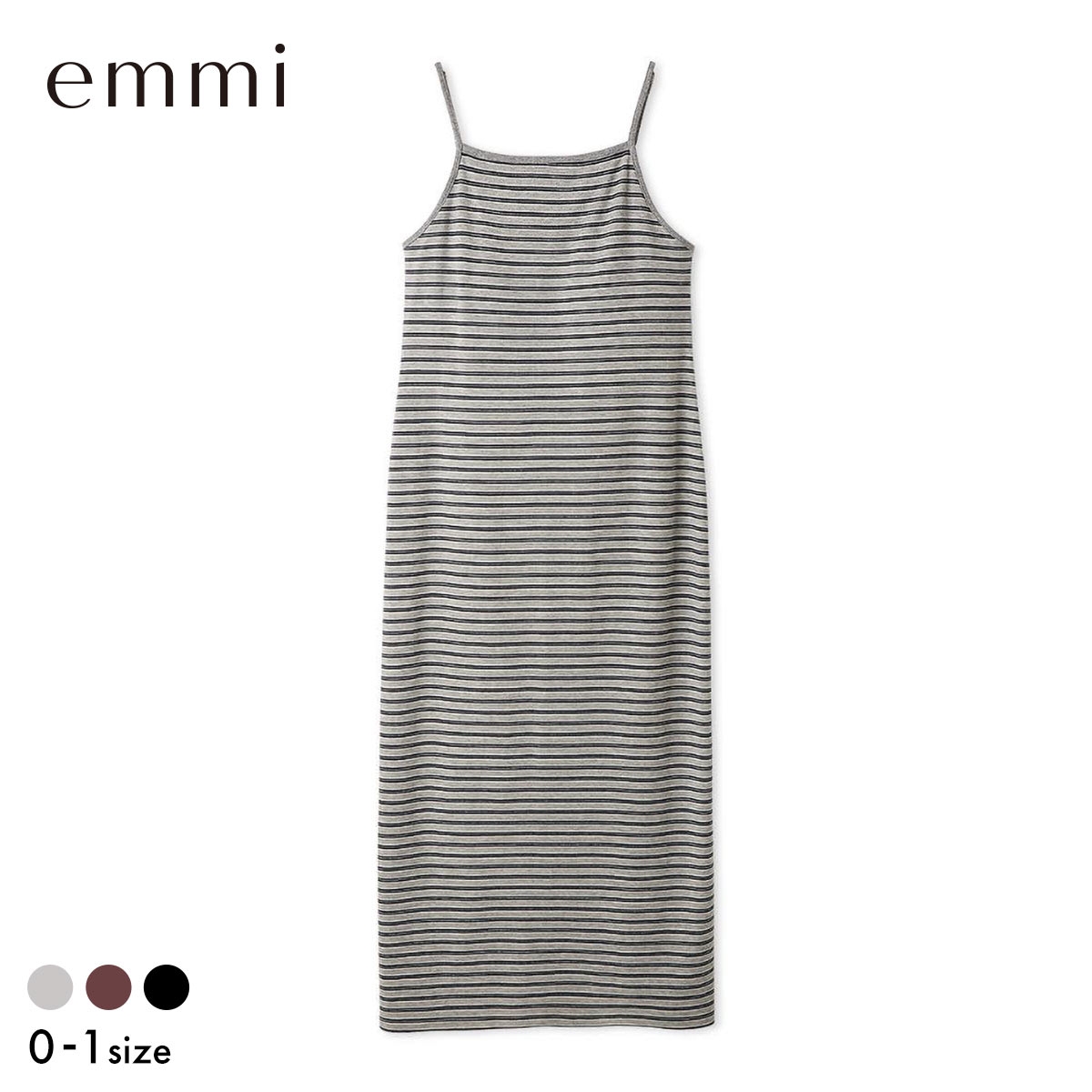 エミ emmiロゴカップ付きパイルワンピース emmi
