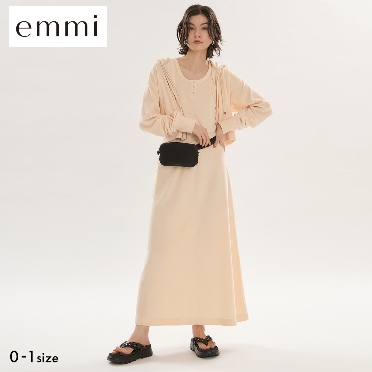 エミ パイルフーディー×ワンピースセット emmi(PE-ピーチ-0)