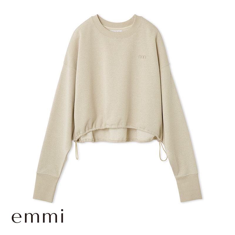 エミ ラメ裏毛クロップドプルオーバー emmi(LBE-薄ベージュ-Free)