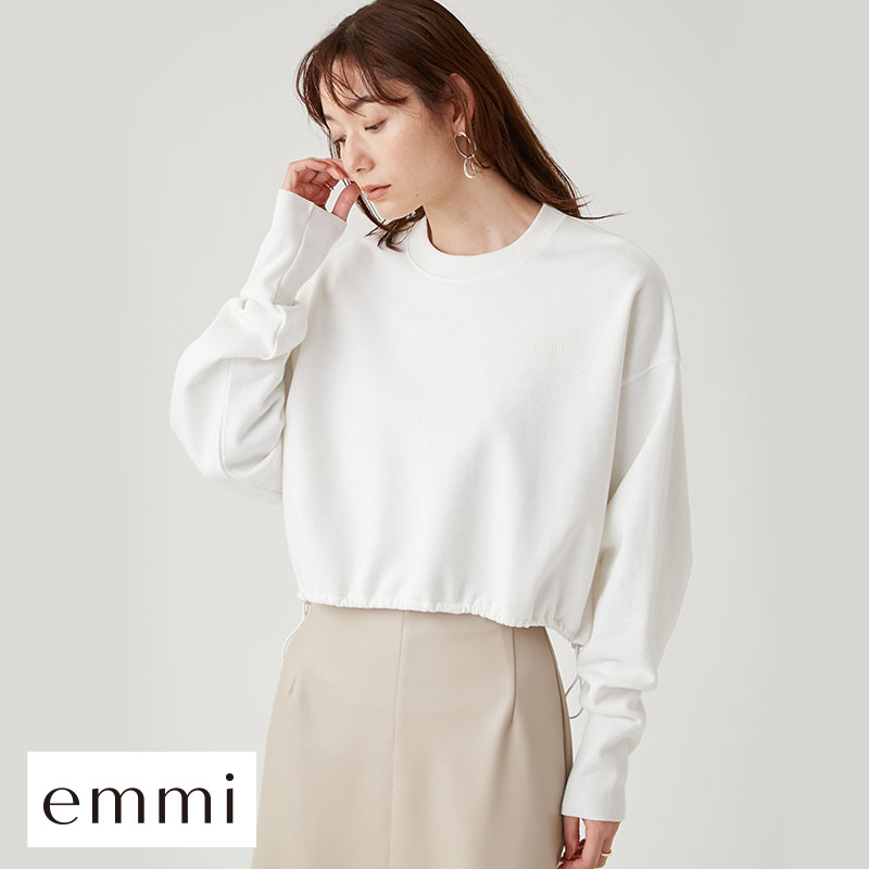 エミ ラメ裏毛クロップドプルオーバー emmi(OW-オフホワイト-Free)