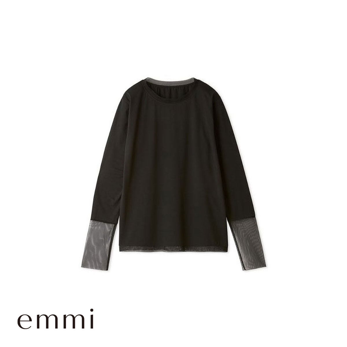 エミ チュールレイヤードトップス emmi(BK-ブラック-Free)