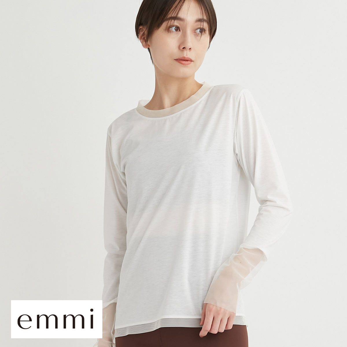 エミ チュールレイヤードトップス emmi(WH-ホワイト-Free)