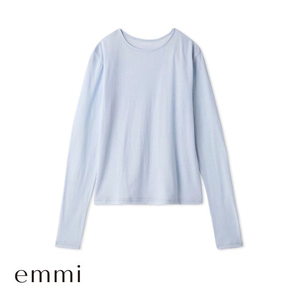 エミ 強撚天竺クルーネックカットソー トップス インナー 綿混 単品 emmi