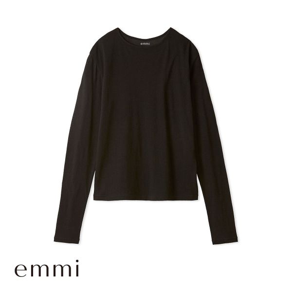 エミ 強撚天竺クルーネックカットソー トップス インナー 綿混 単品 emmi