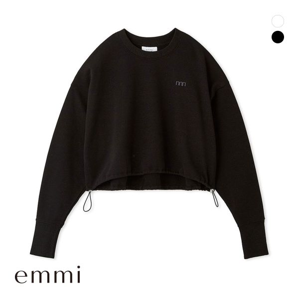 エミ ラメ裏毛クロップドプルオーバー emmi