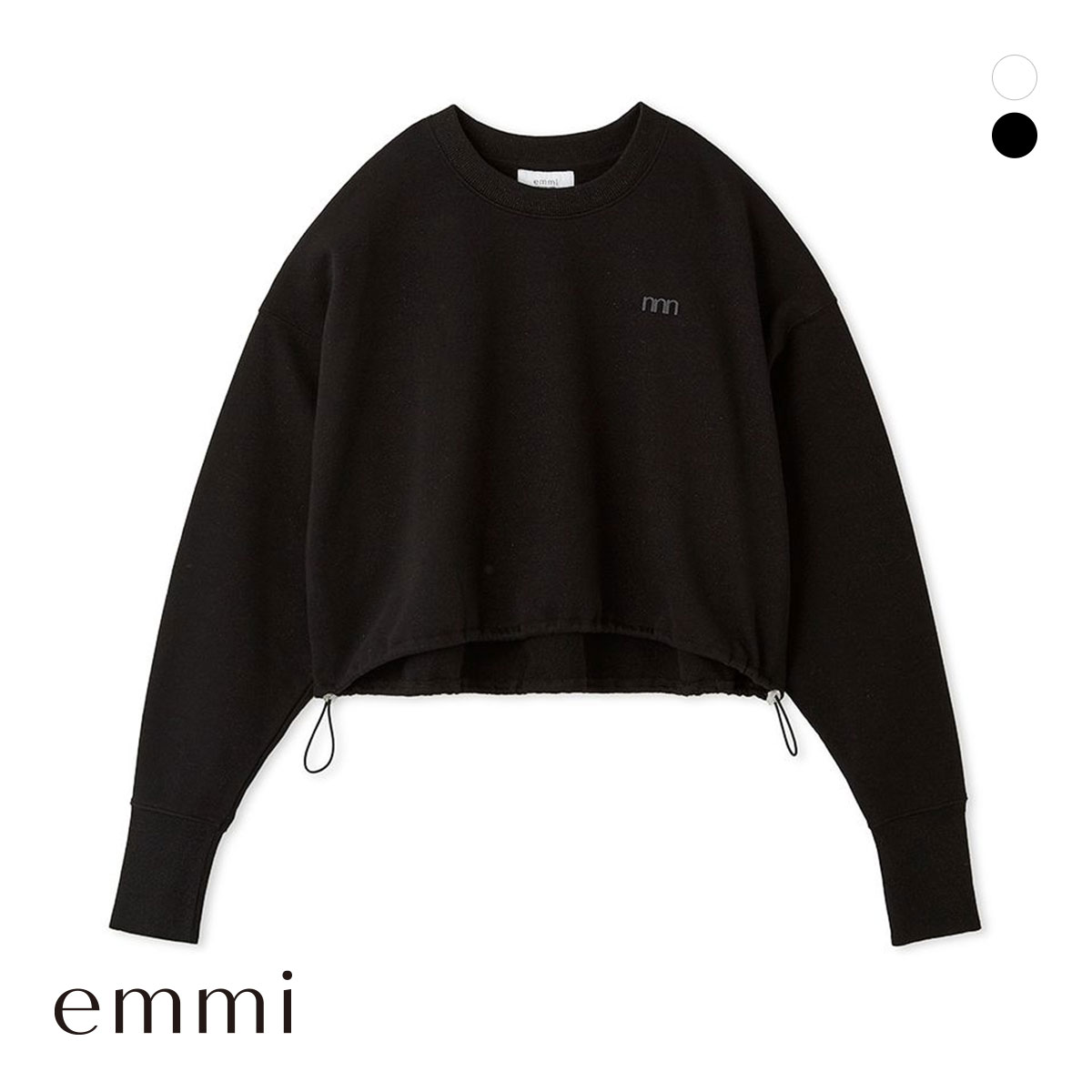 エミ ラメ裏毛クロップドプルオーバー emmi(BK-ブラック-Free)