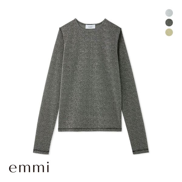 エミ ラメシアーカットトップス 長袖 emmi