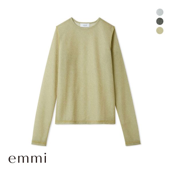 エミ ラメシアーカットトップス 長袖 emmi
