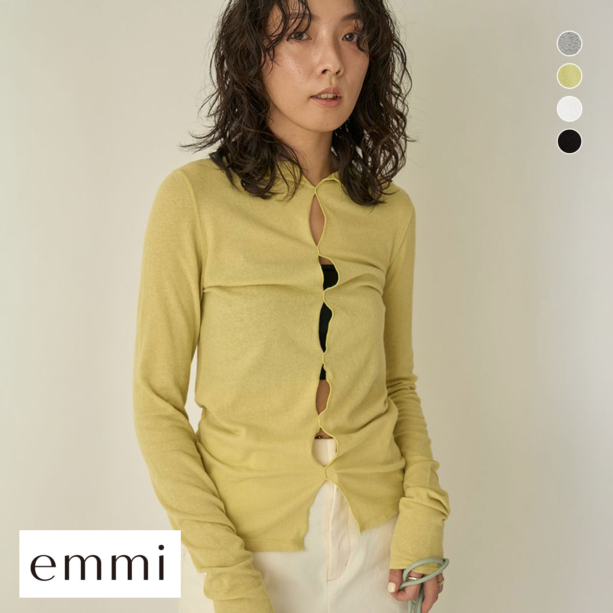 エミ 2wayスラブ天竺トップス emmi(LM-ライム-Free)