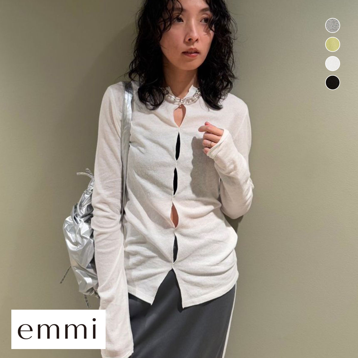 エミ 2wayスラブ天竺トップス emmi(WH-ホワイト-Free)