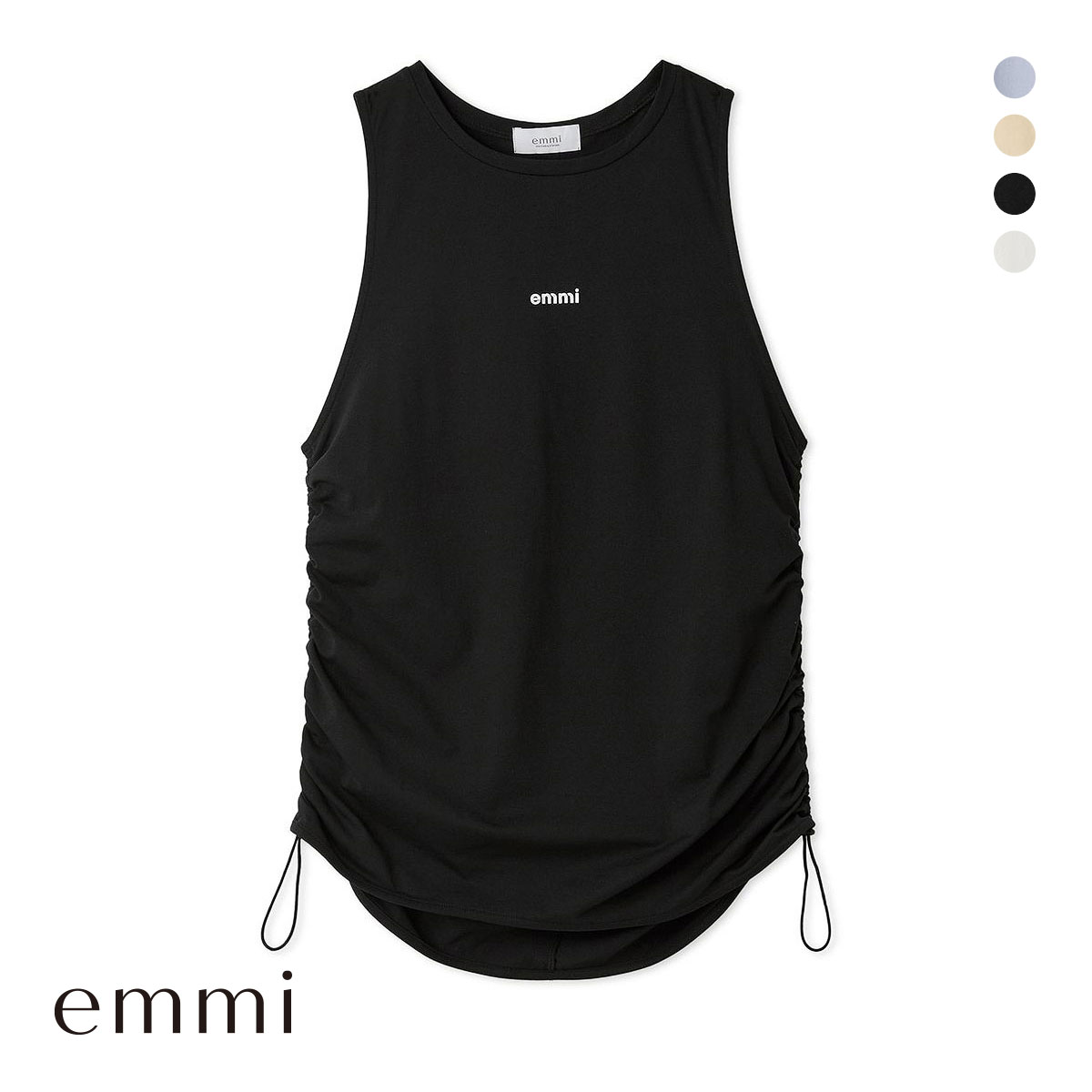 エミ eco サイドドロストタンクトップ emmi(BK-ブラック-Free)