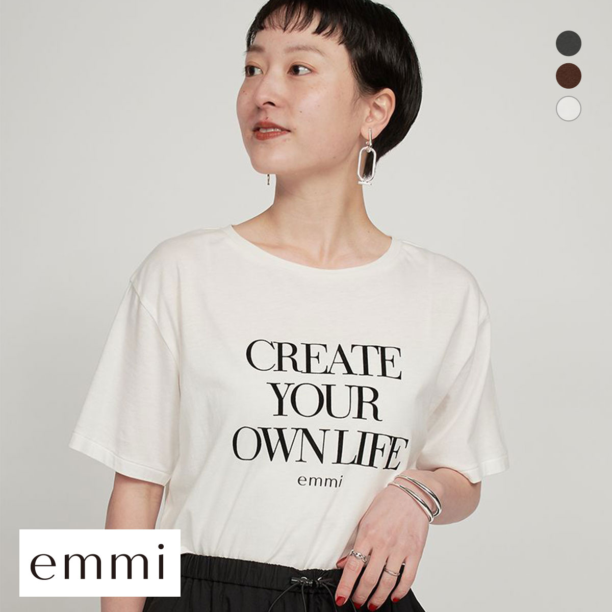 エミ フロッキーロゴTシャツ emmi(WH-ホワイト-Free)