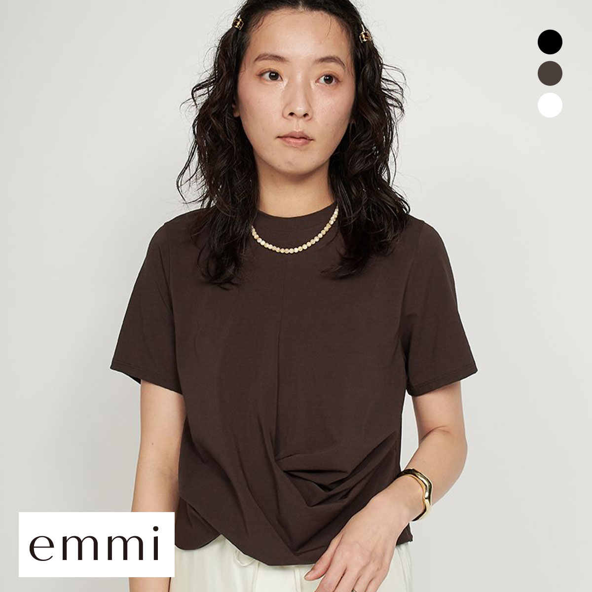 新品タグ付き☆emmiのコンパクトデザインTシャツ エミ コンパクトデザインTシャツ emmi | SHIROHATO(白鳩)