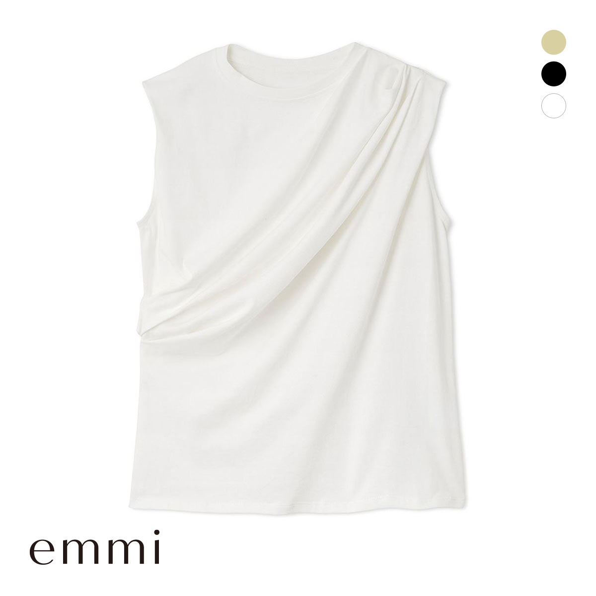 エミ emmi×PlaX TM タックデザイントップス emmi(WH-ホワイト-Free)