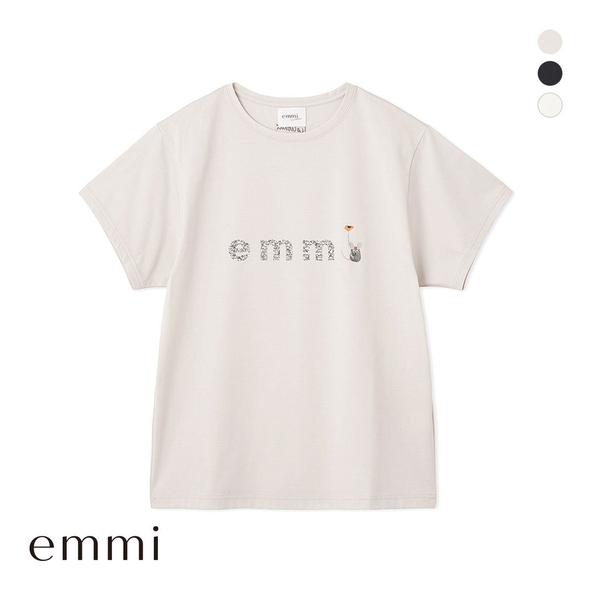 エミ emmi×Leo Lionni emmiロゴグラフィックＴシャツ emmi レオレオニ Leo Lionni(LBE-薄ベージュ-Free)