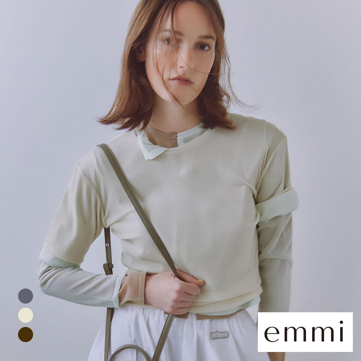 エミ シアーフロッキートップス emmi(IV-アイボリー-Free)