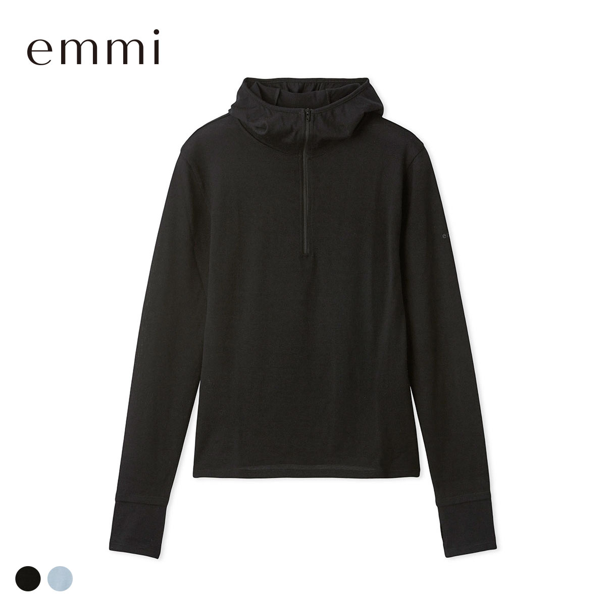 エミ Mt.Breath WoolRパーカートップス emmi(BK-ブラック-Free)