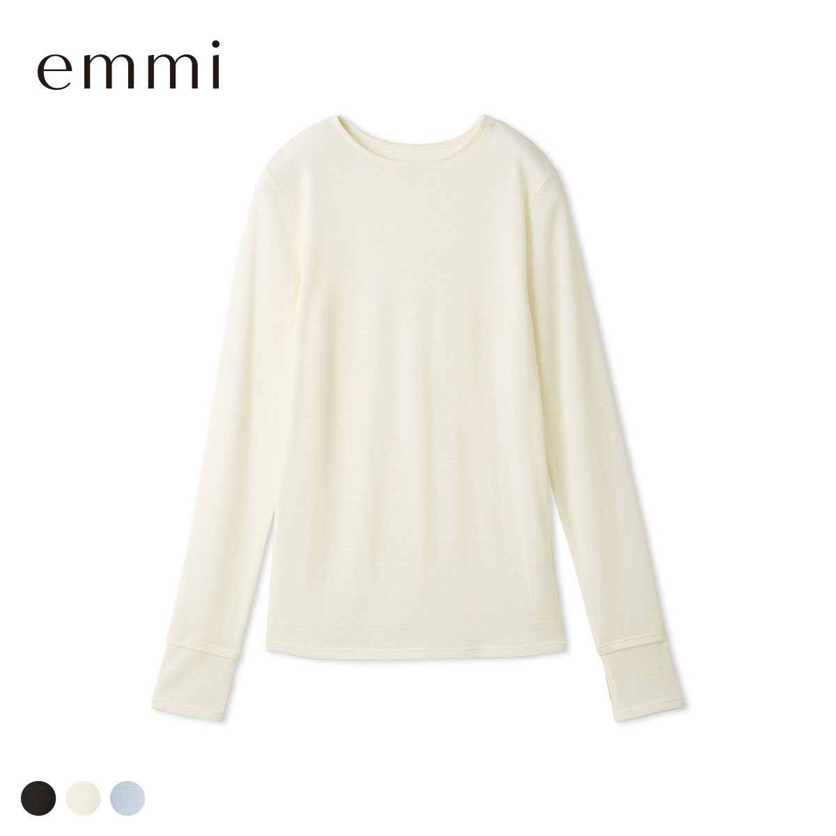 エミ Mt.Breath WoolRクルーネックトップス emmi(OW-オフホワイト-Free)