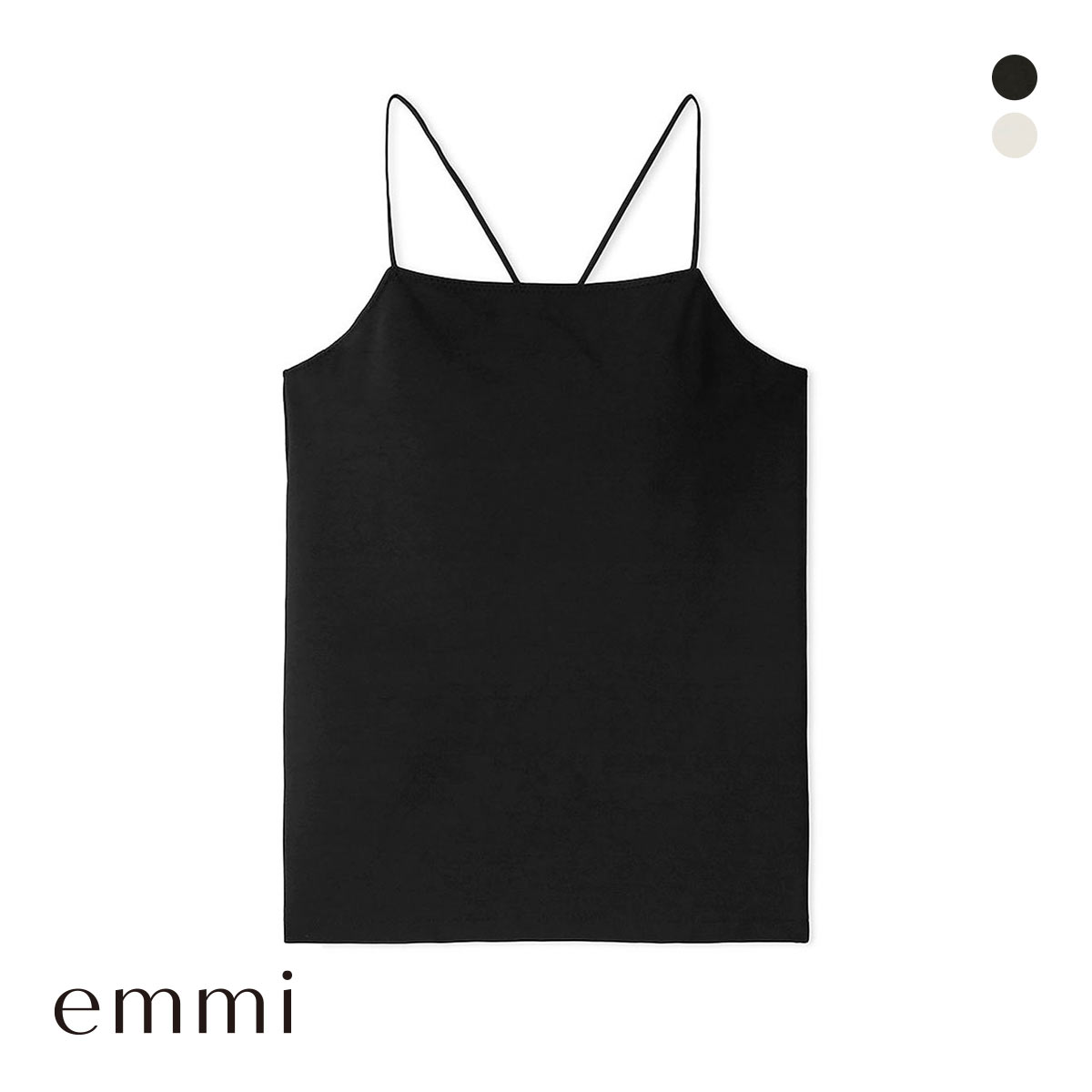 エミ カップ付きインナーキャミソール カップ付き キャミソール emmi(BK-ブラック-Free)