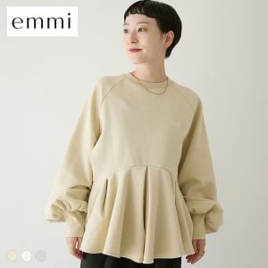 エミ ペプラムラメ裏毛プルオーバー emmi
