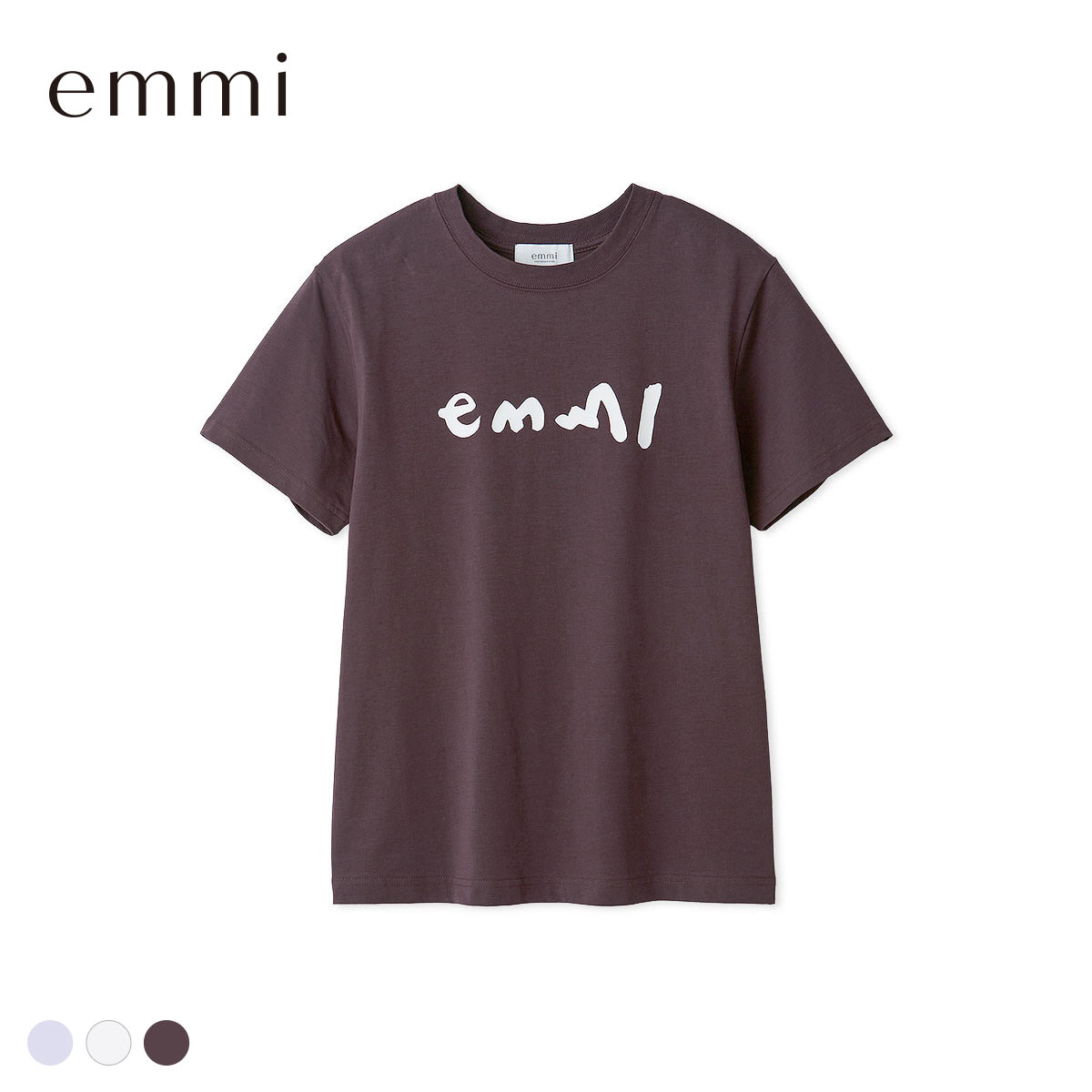 エミ ペイントemmiロゴTシャツ UVカット 接触冷感 emmi(BR-ブラウン-Free)